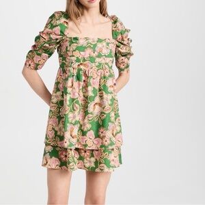 Misa Los Angeles Green Floral Mini Dress